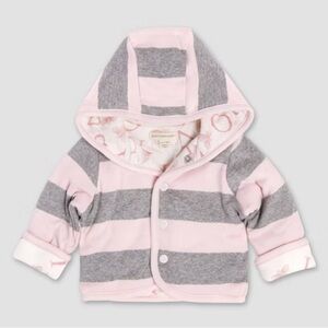 Burt Bees- super soft organic puffer jacket in pink and gray